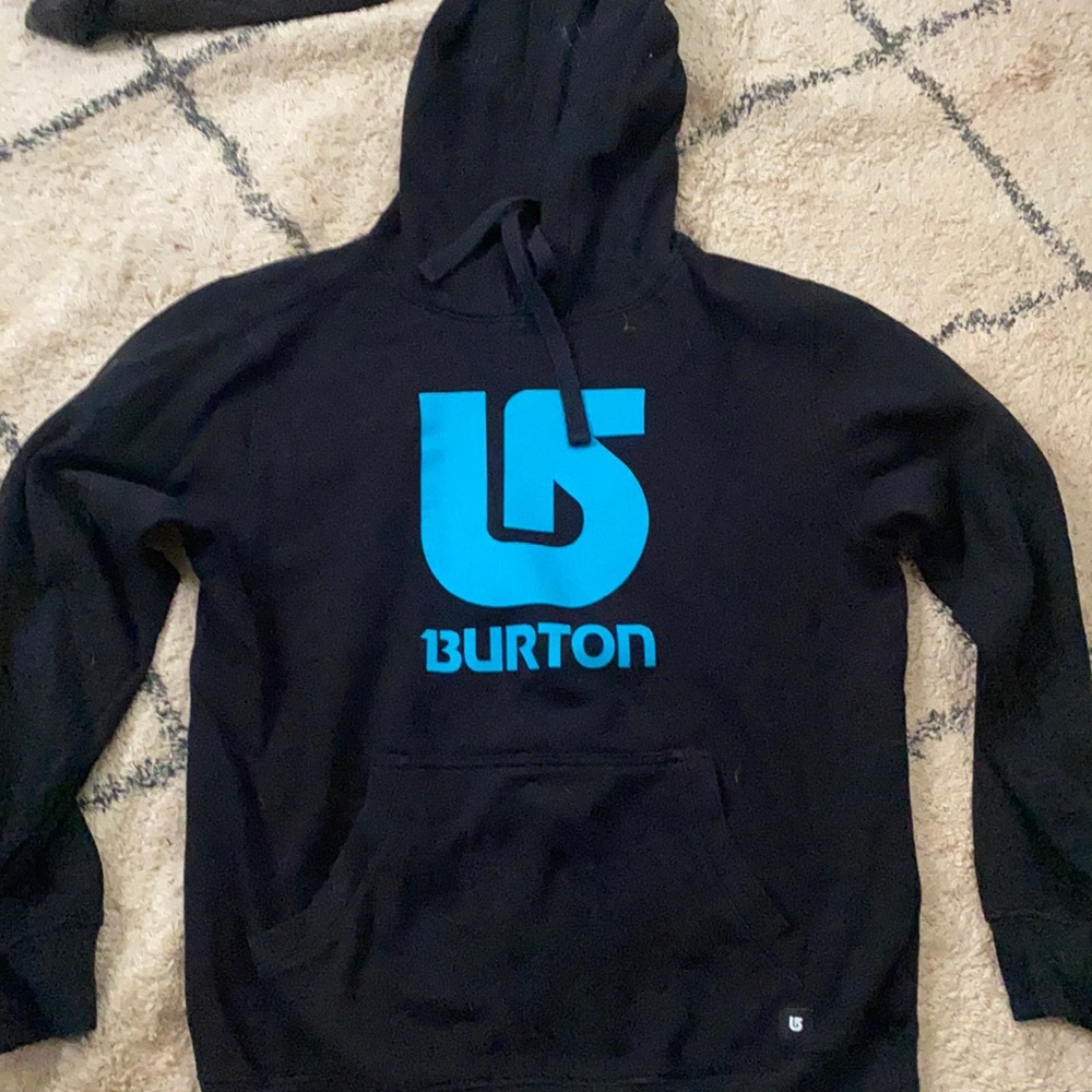 Burton Black Hoodie with Bright Blue Logo